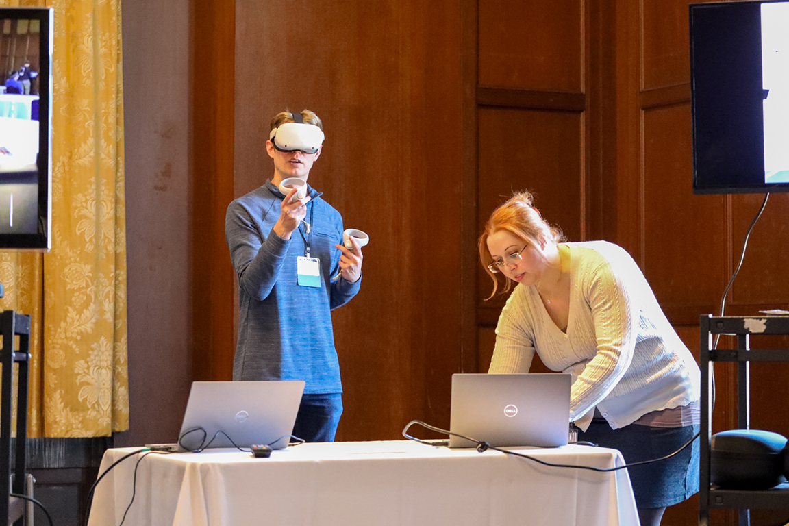 Augmented Reality and Virtual Reality demonstration  in the Michigan Union Pendleton Room. Photograph by Joel Iverson, ITS Marketing and Communications
