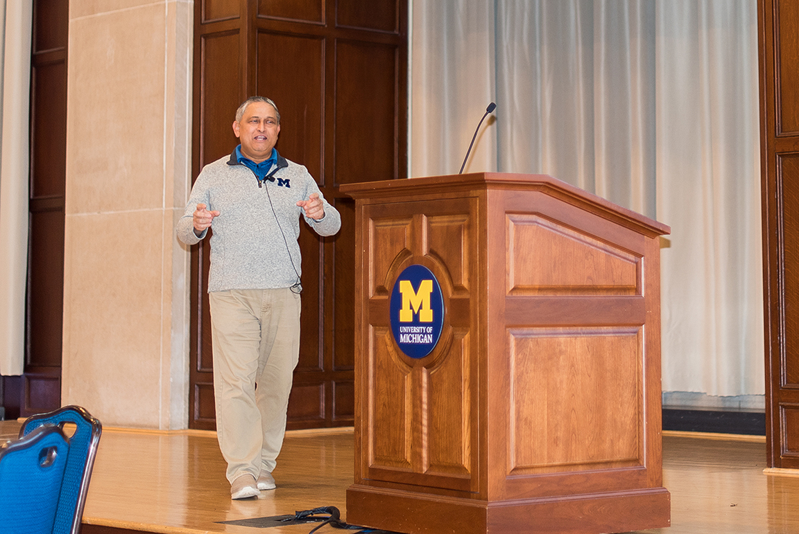 Ravi Pendse, VP for IT and Chief Information Officer for U-M provided leadership remarks; Photograph by Tony Giusca, LSA Technology Services