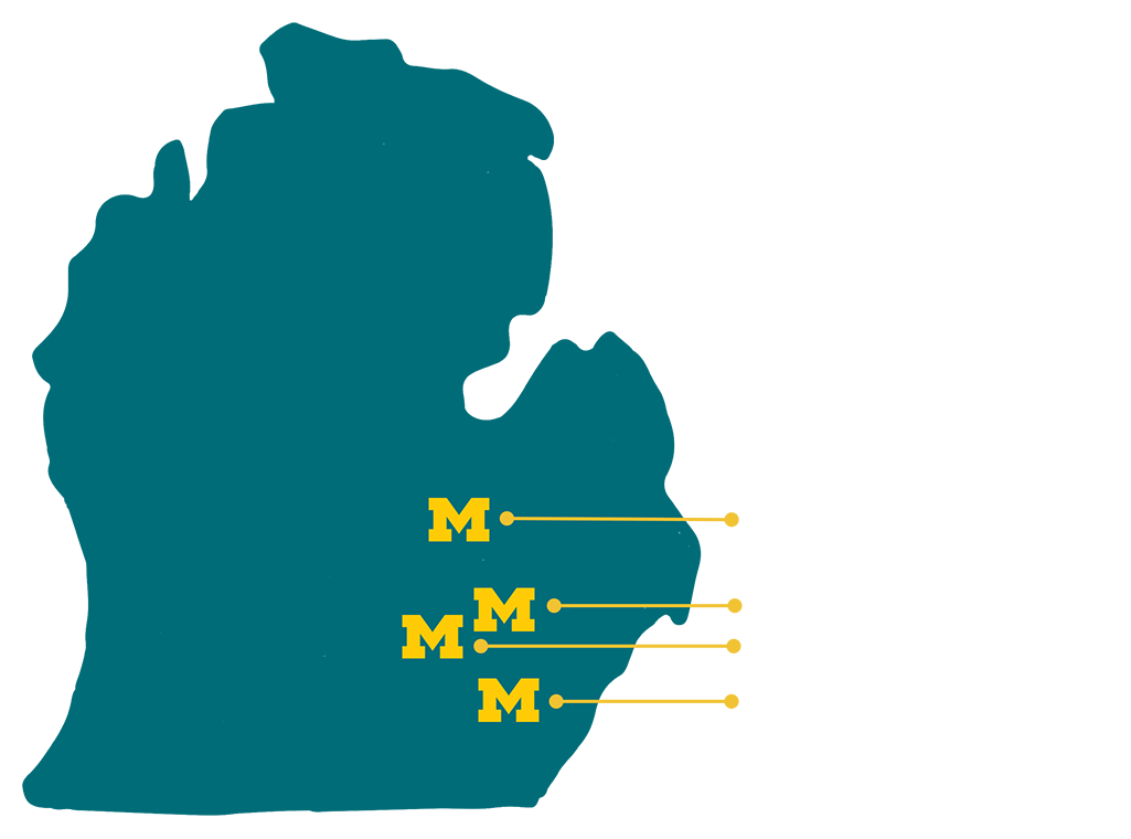 Map of MTech locations in Michigan